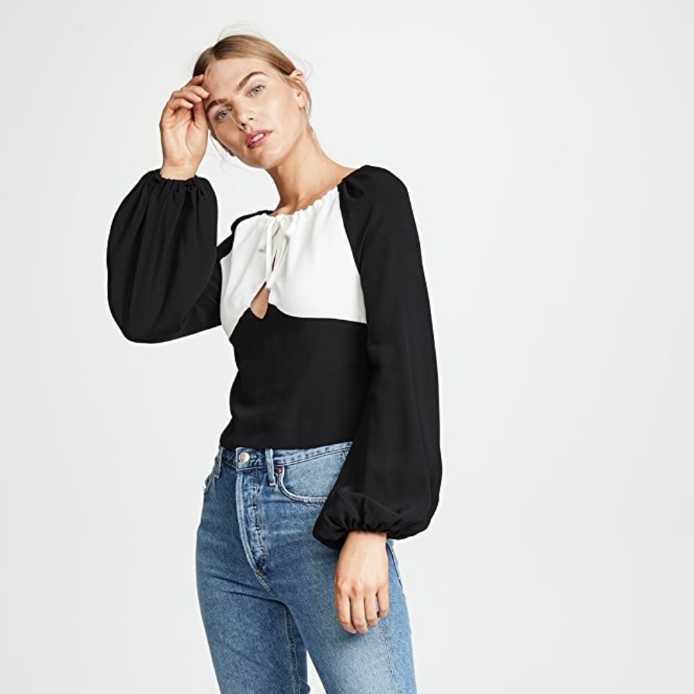 STAUD Astoria Top Black/White 🖤🤍 NWT